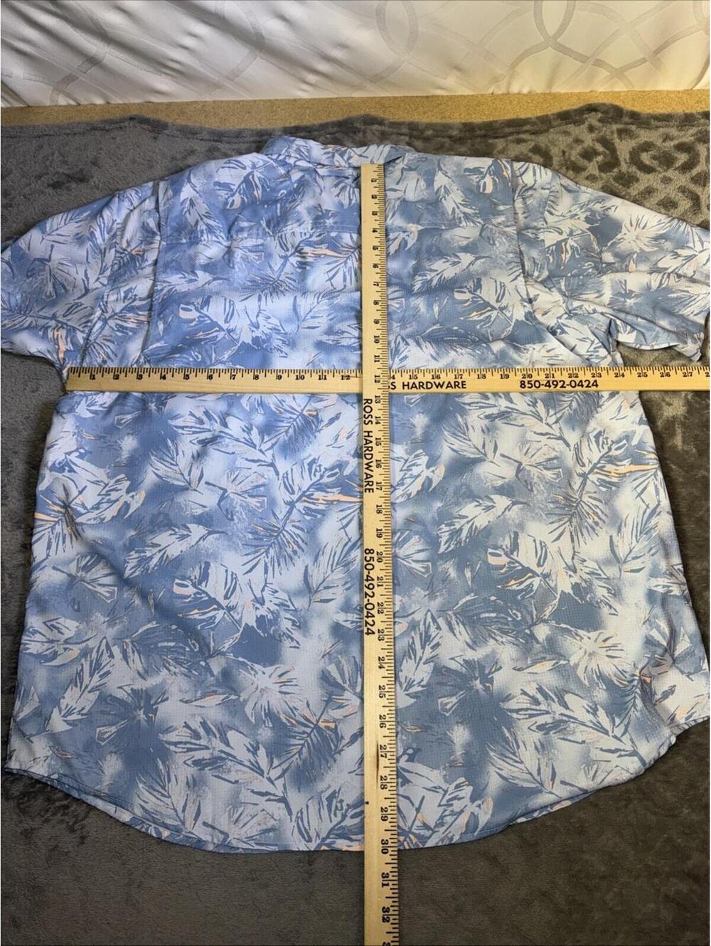 COLUMBIA Mens XL Utilize Short Sleeve Shirt Patterned Blue Omni-Wick Vented Logo - Picture 5 of 8